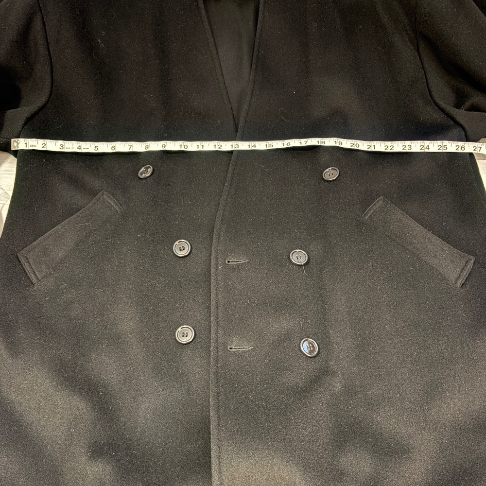Vintage Michael Tong Black Wool Double-Breasted Long Coat - Picture 16 of 16